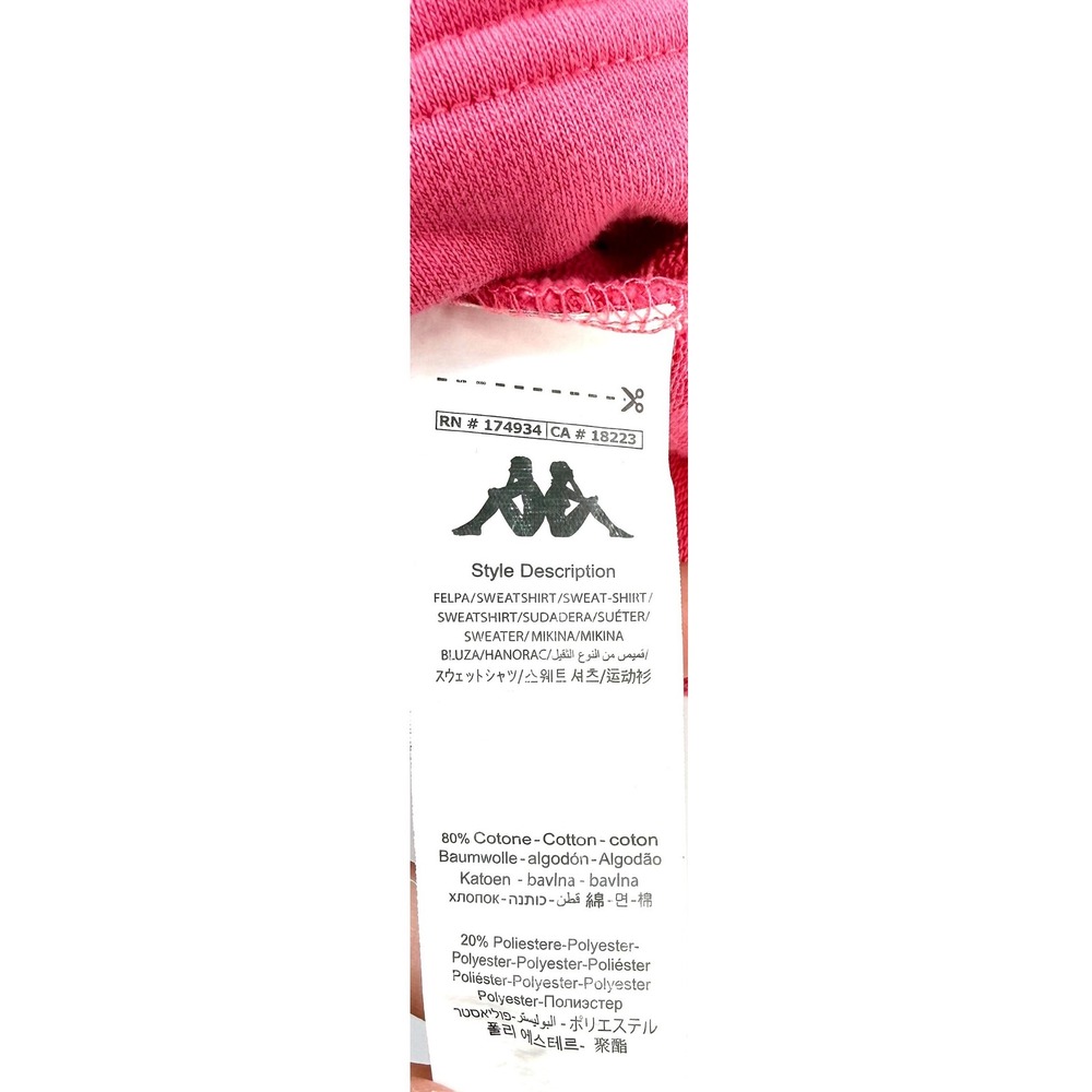 Kappa Pink Cropped Logo Hoodie Sz XS Streetwear Athleisure Y2K Baddie Sweatshirt - Picture 7 of 10